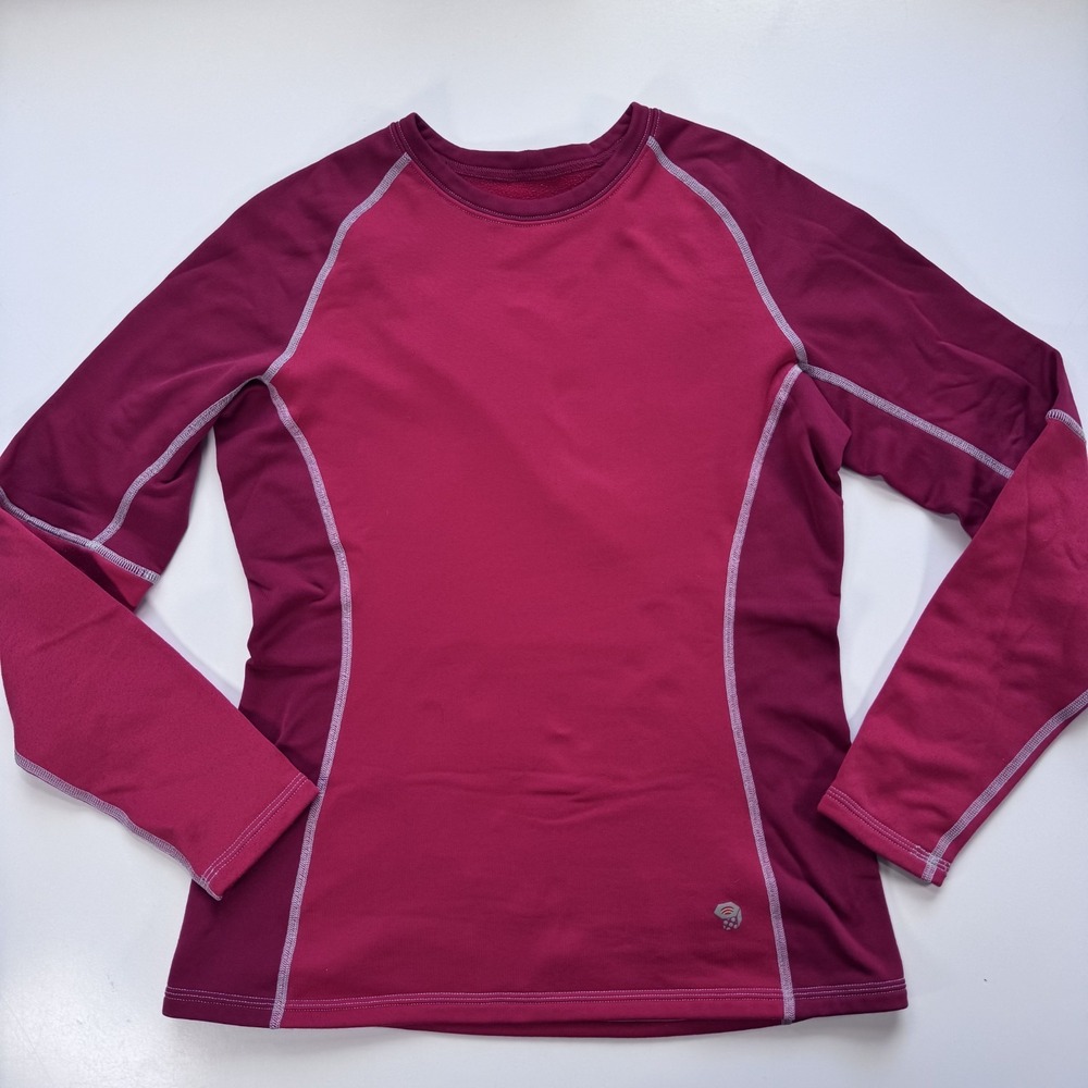 MOUNTAIN HARDWEAR Polar Fleece Crew Neck Long Sleeve Shirt Womens Small Red